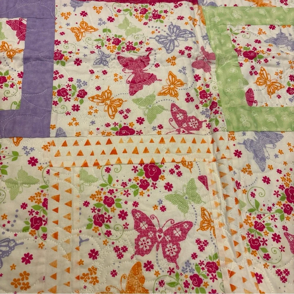 Colorful Butterfly Patchwork Quilt